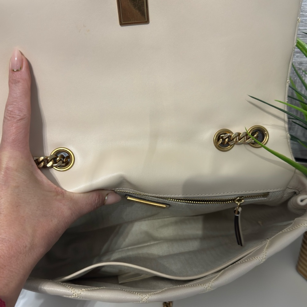 Tory Burch Willa Quoted Leather Crossbody Shoulder Bag – Cream - Picture 10 of 13